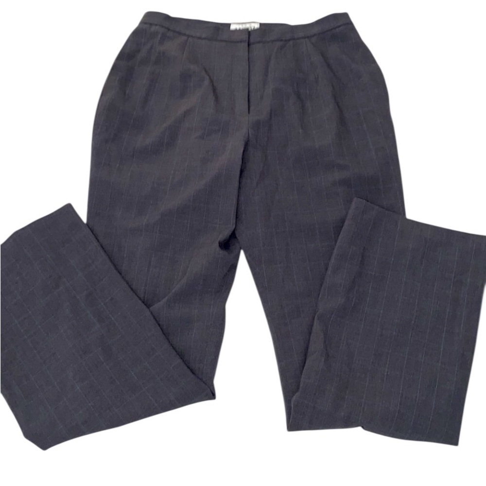 NWOT Alfani Women’s Boot Cut Suit Pants Dark Gray Plaid Slacks Sz 10